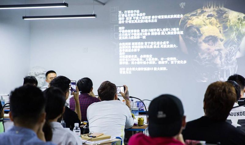 乐道学堂纹身图片_山东青岛培训乐道刺青获奖成品手臂肖像欧美写实纹身图案