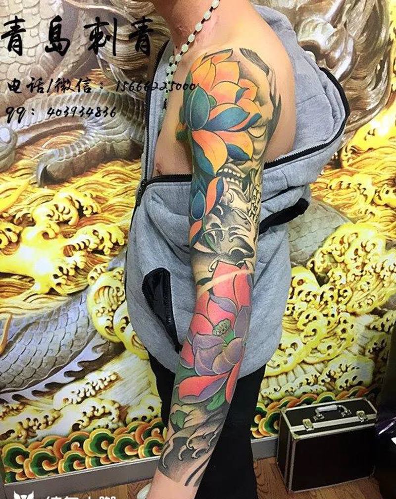 花臂未完待续纹身图片