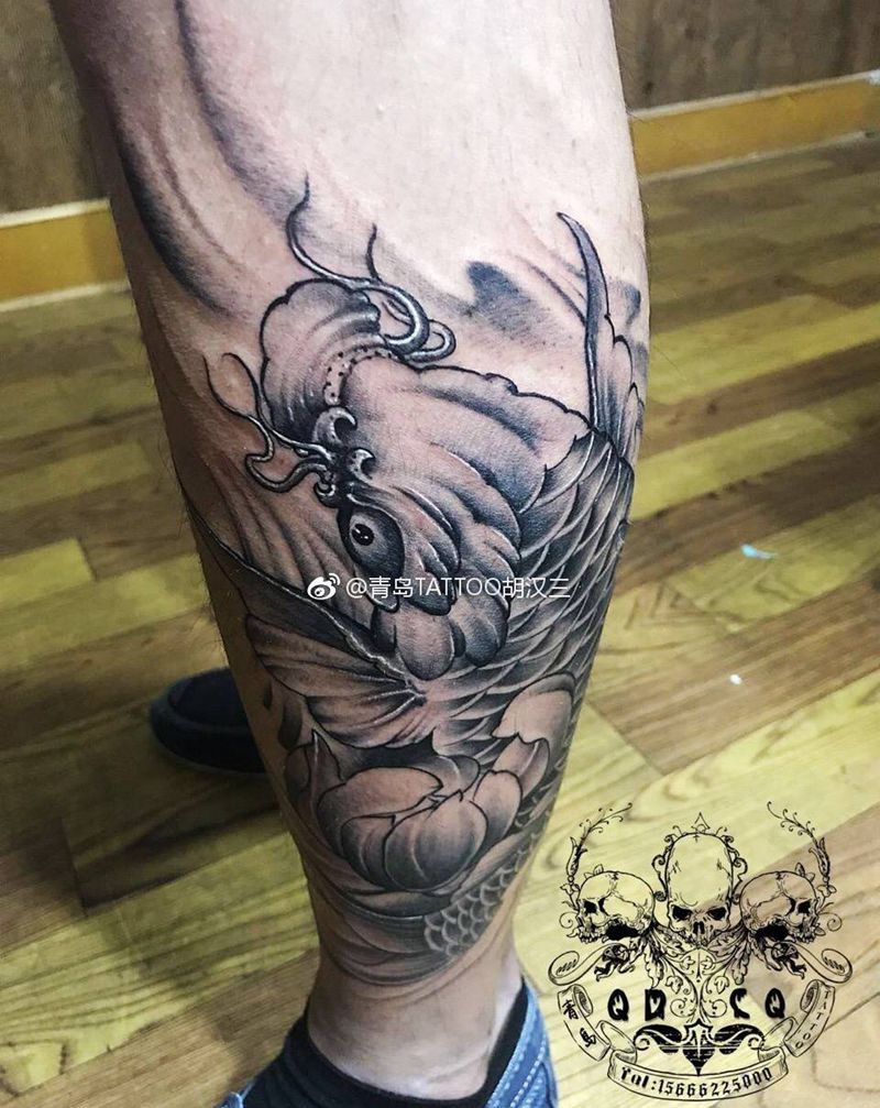 大鲤鱼，5.5小时纹身图片
