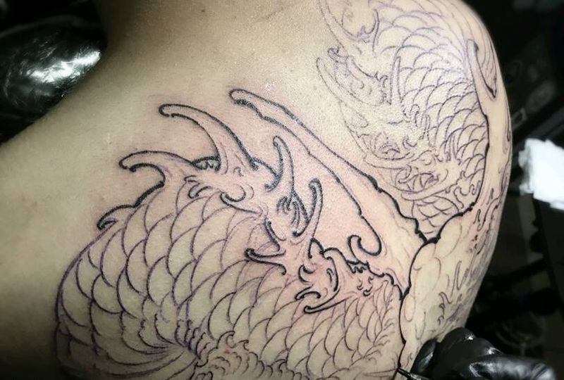 未完成的大背！纹身图片