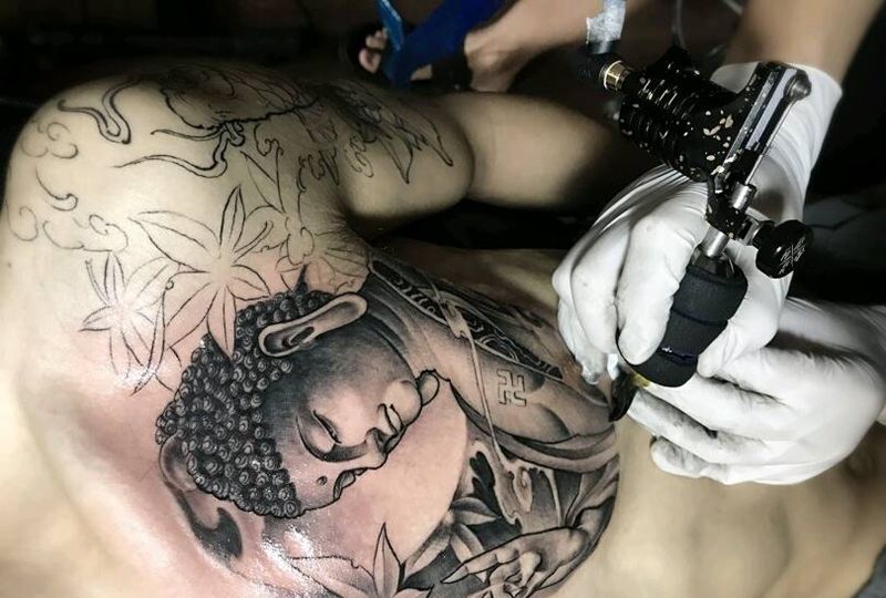 半甲进度纹身图片