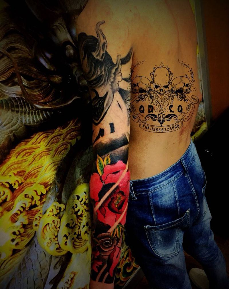 花臂未完待续纹身图片