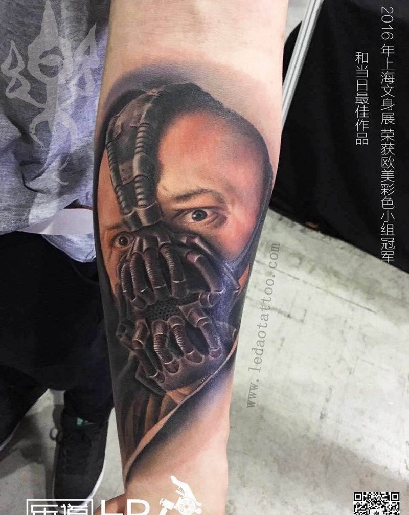 欧美肖像贝恩纹身图片_手稿成品手臂肩部手部欧美写实肖像人物原创纹身图案