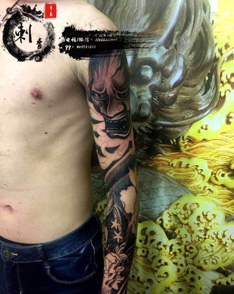 花臂未完待续纹身图片