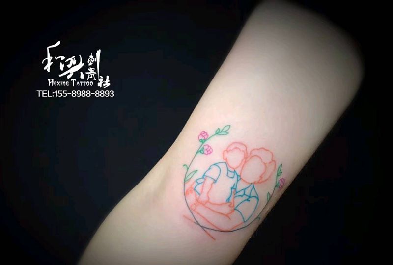 《父爱》纹身图片_手臂传统清新成品纹身图案