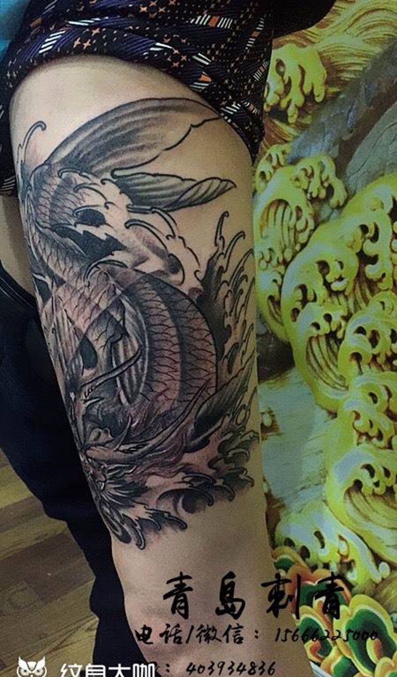 鰲魚纹身图片