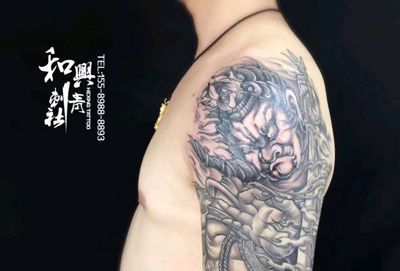 不动明王（遮盖作品）纹身图片