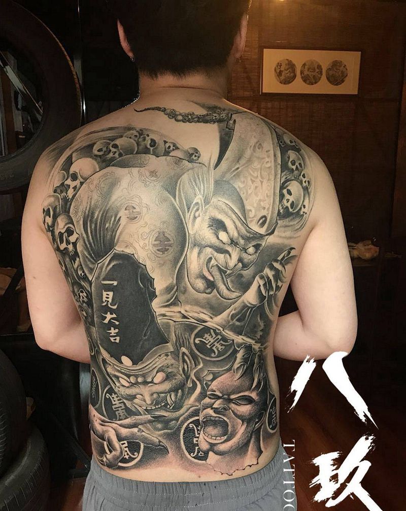 黑白无常纹身图片