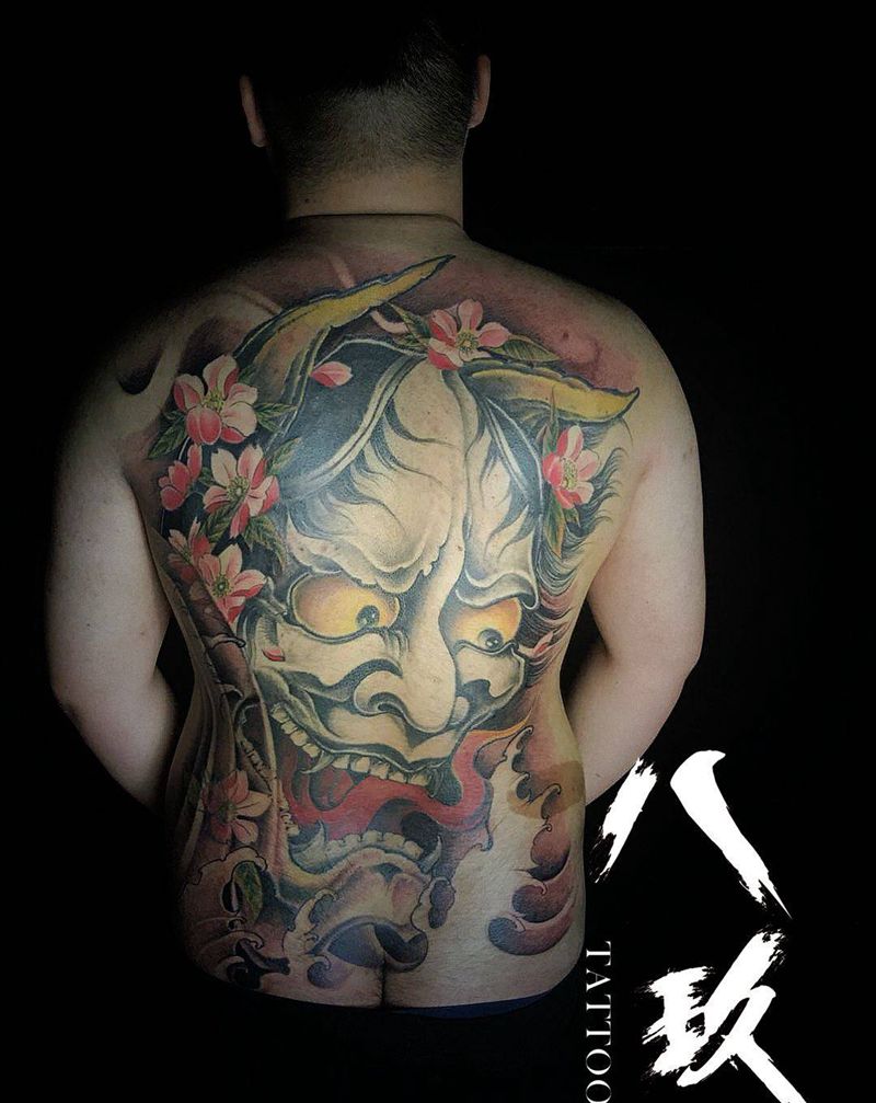 满背般若纹身图片