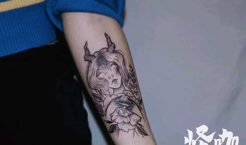 black work纹身图片_手臂纹身图案