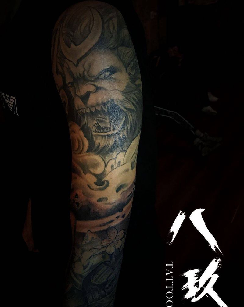 今日工作，接花臂纹身图片