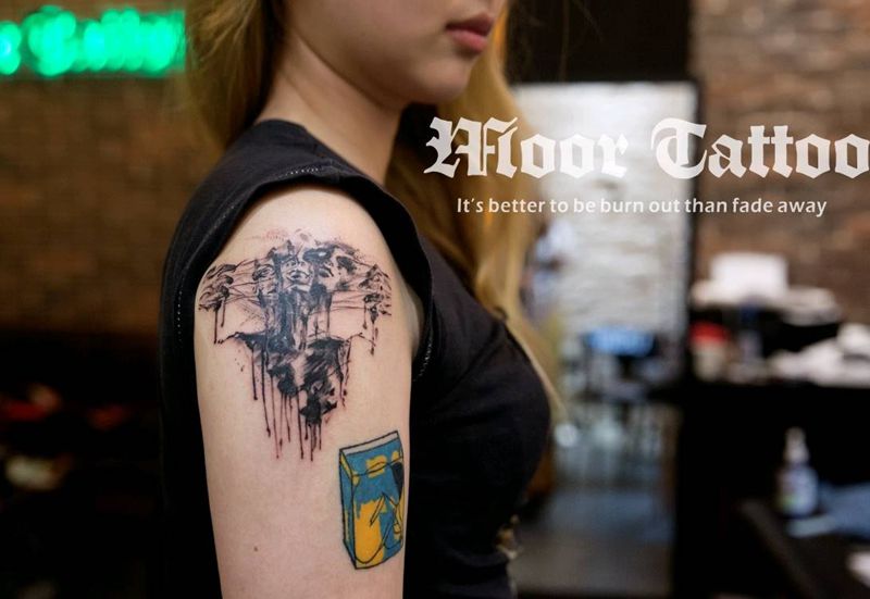 挣扎纹身图片_手臂纹身图案