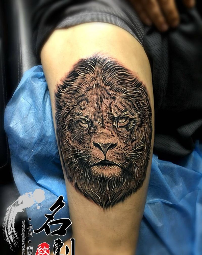 狮王纹身图片