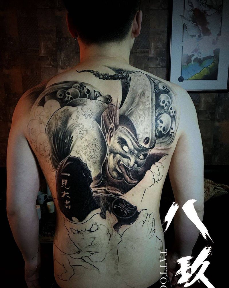 黑白无常纹身图片