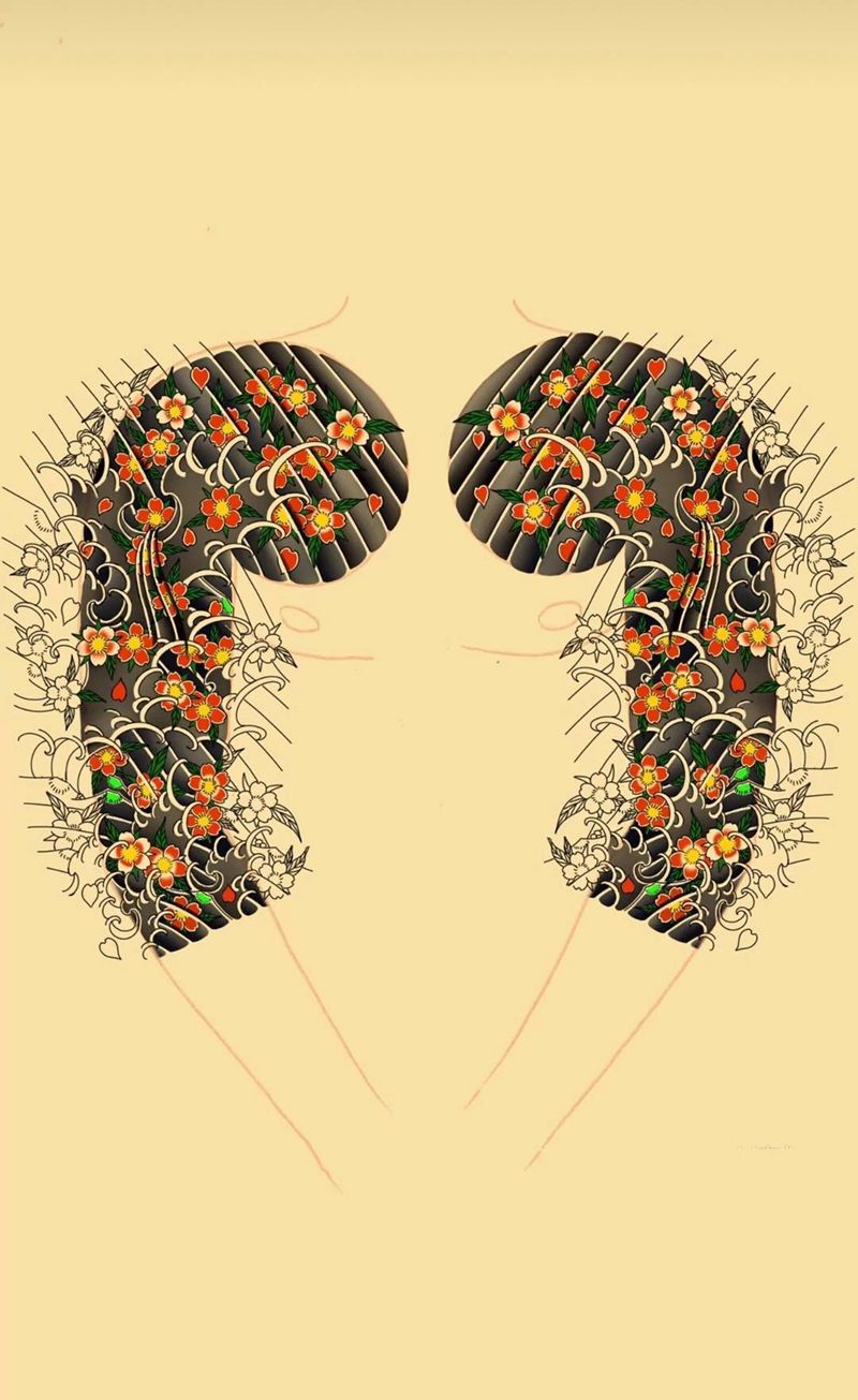 老传统花臂纹身图片_手臂老传统纹身图案