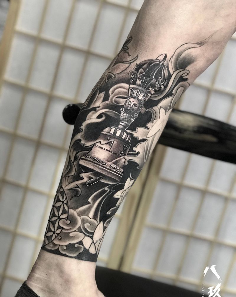 唐狮子纹身图片_新传统纹身图案