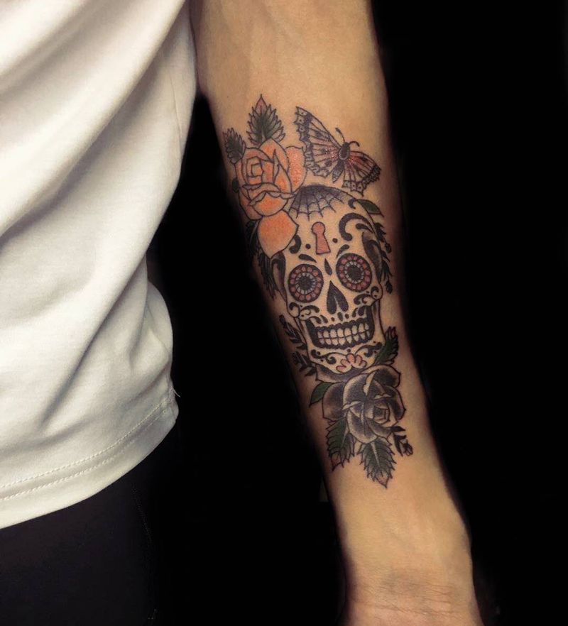 骷髅纹身图片_Old School纹身图案