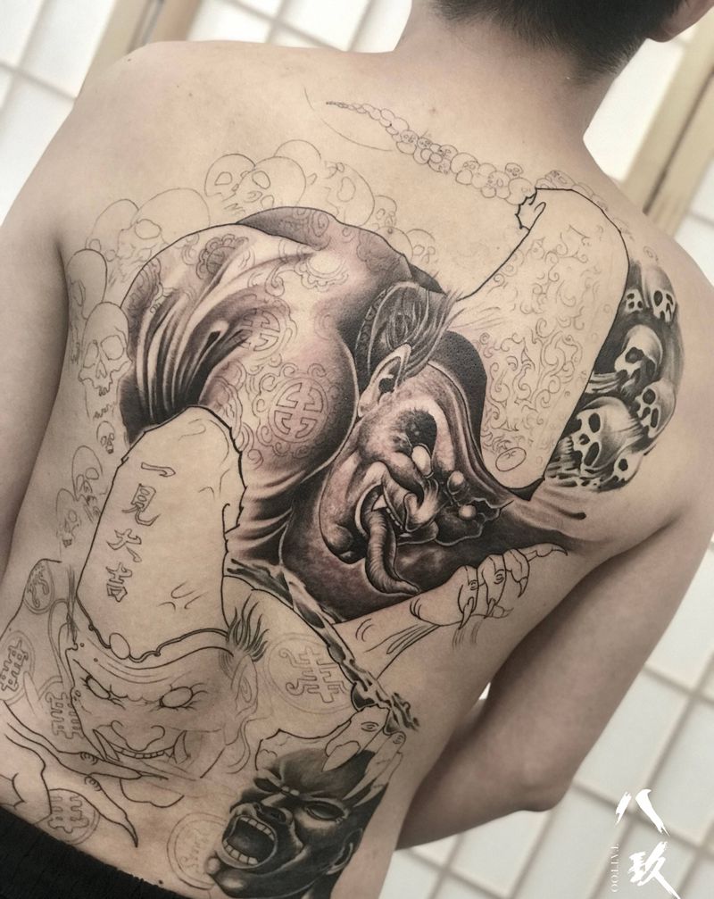 第二回合纹身图片_新传统纹身图案