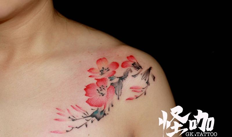 锁骨作品纹身图片