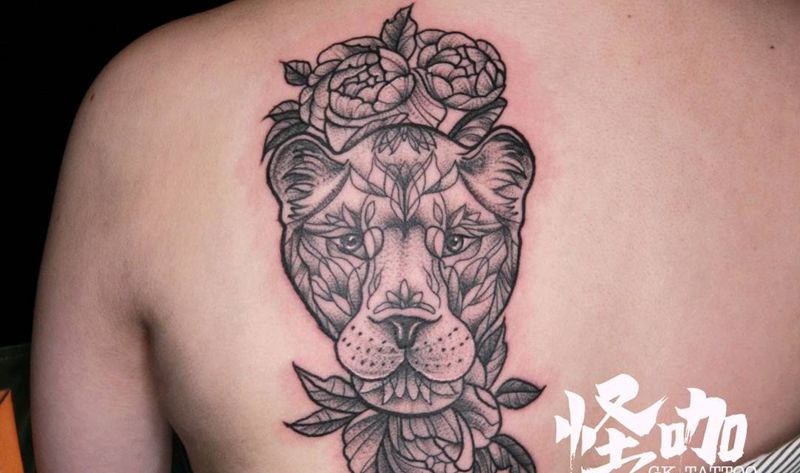 大猫咪纹身图片