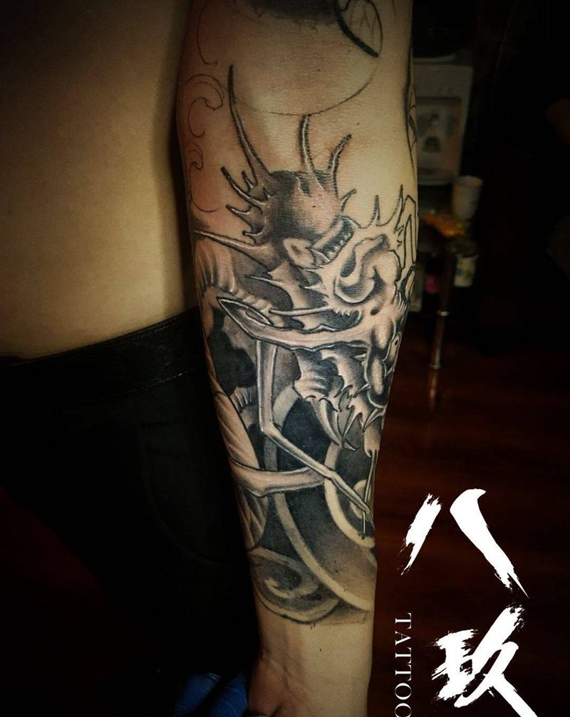 花臂未完纹身图片