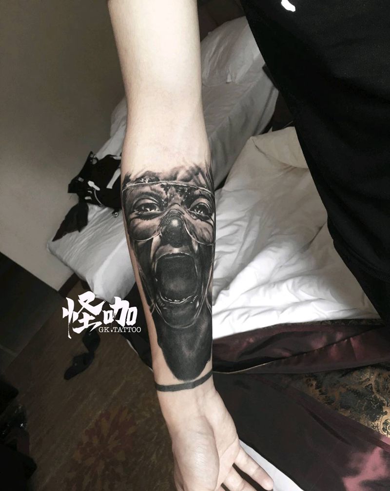 写实纹身图片_手臂肖像人物纹身图案