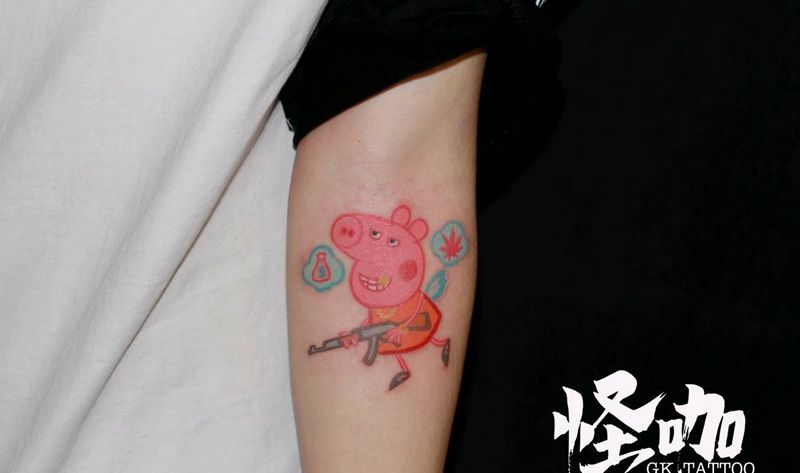 社会小猪佩奇纹身图片