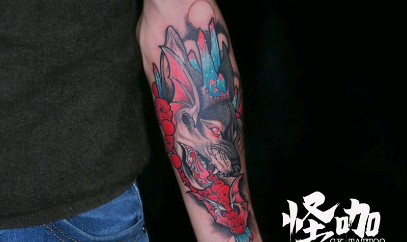 小臂school纹身图片