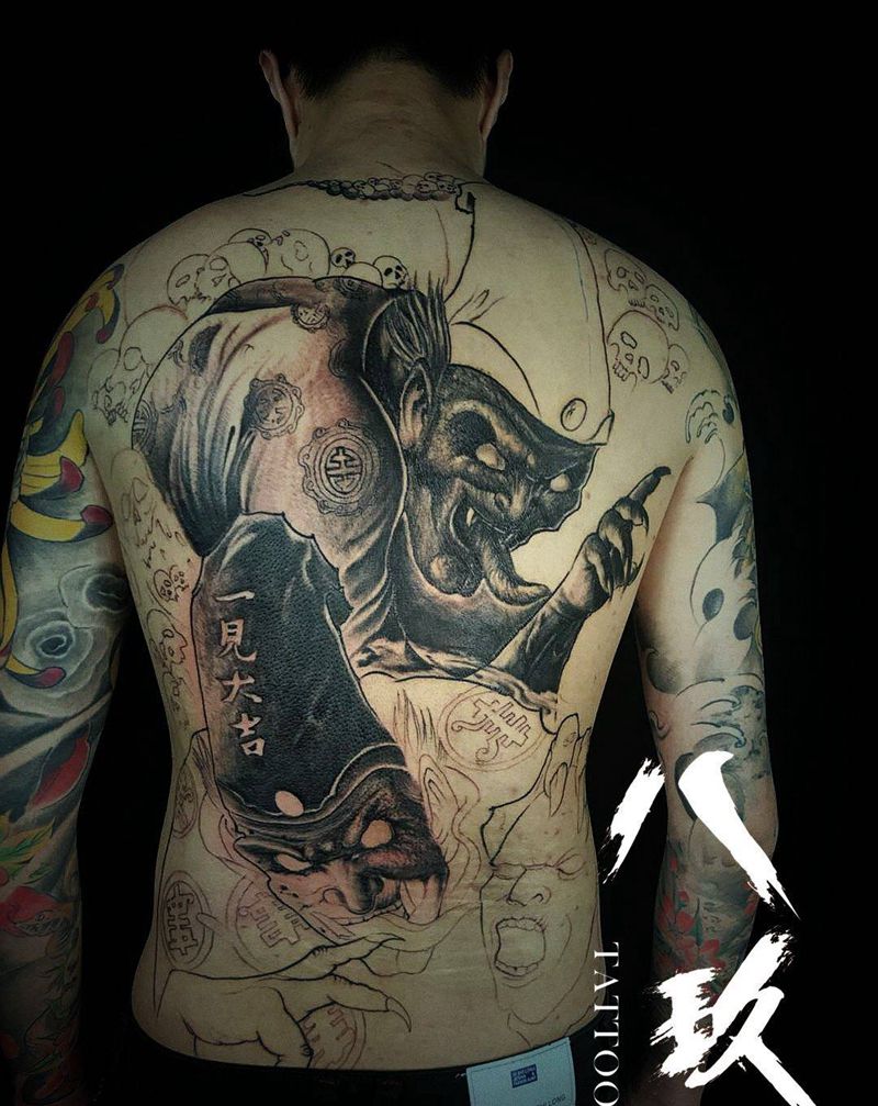 黑白无常纹身图片