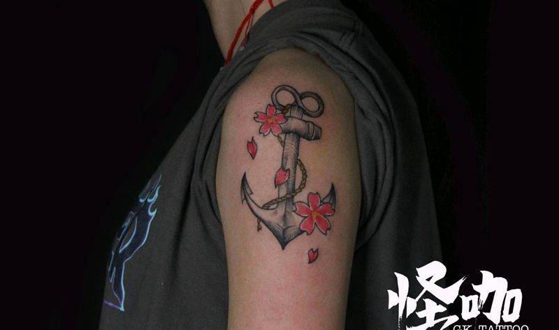 船锚作品纹身图片