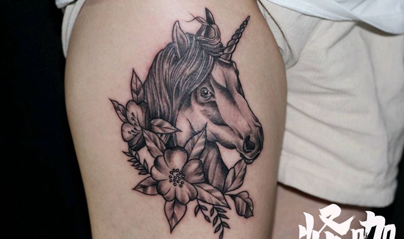 独角兽纹身图片