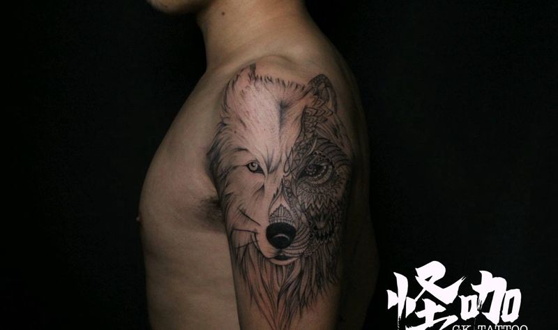狼纹身图片
