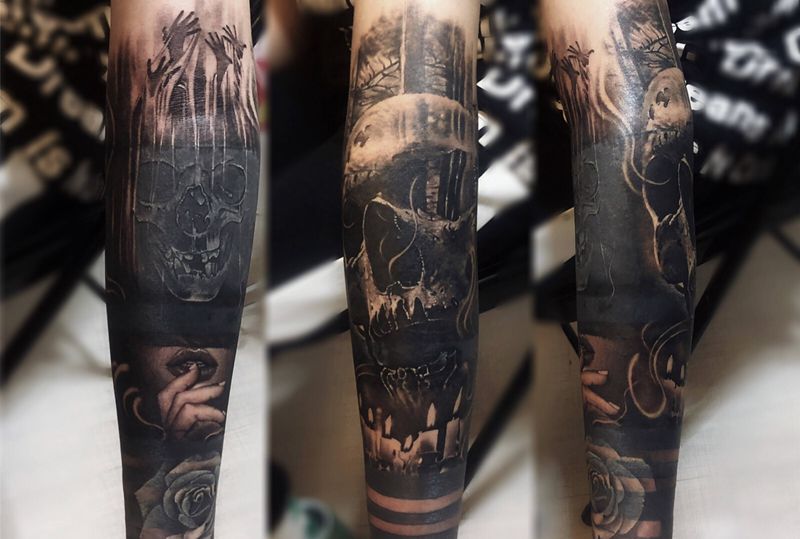 暗黑（遮盖）纹身图片_暗黑纹身图案