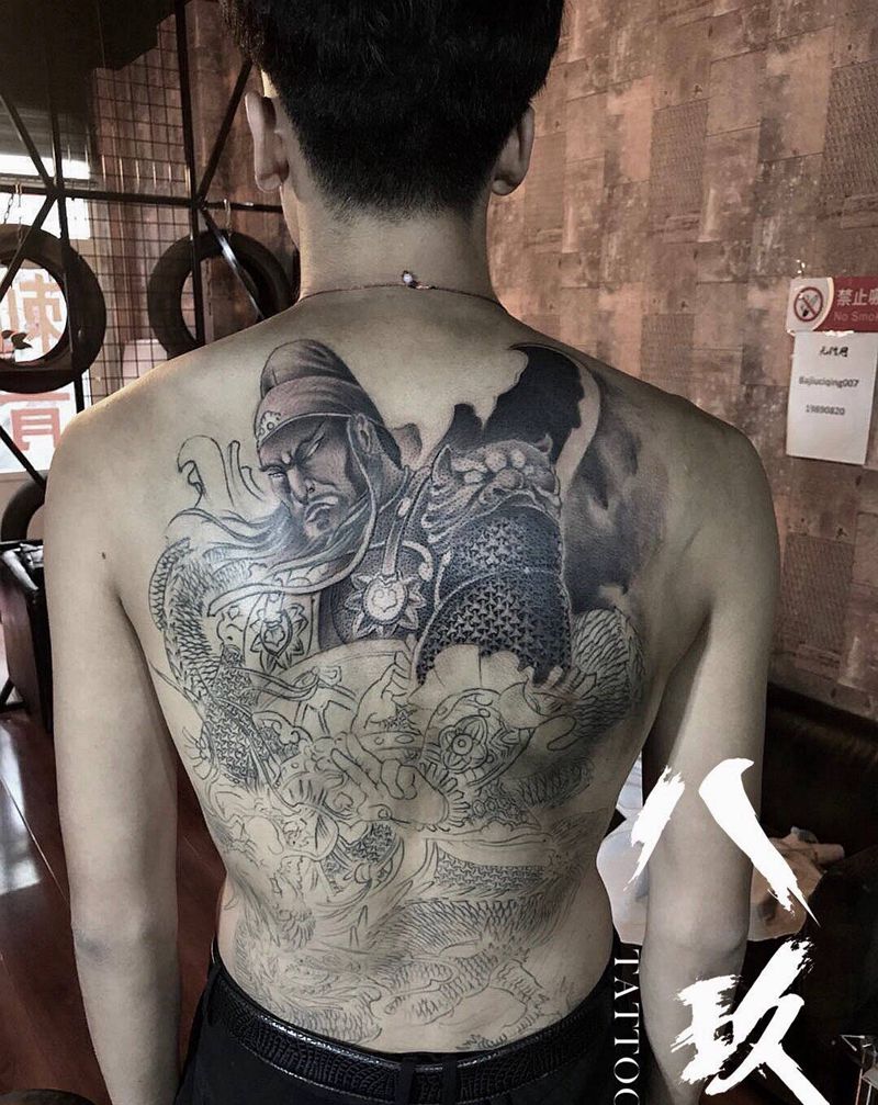 关羽纹身图片