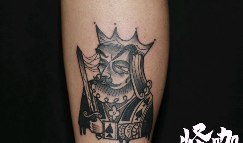 扑克脸纹身图片