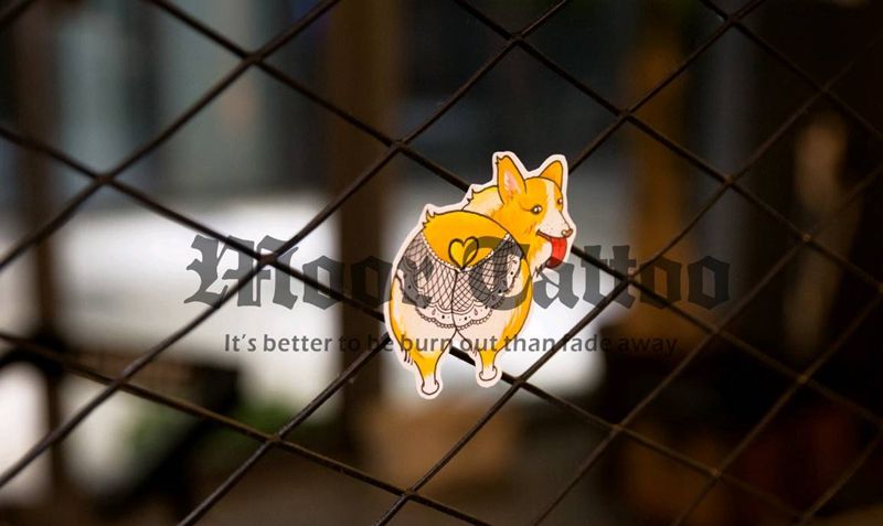 柯基纹身图片_原创手稿纹身图案