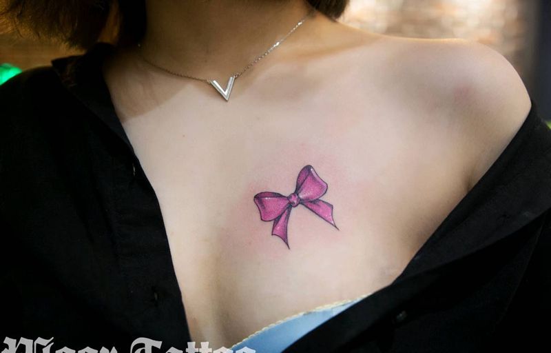 蝴蝶结纹身图片