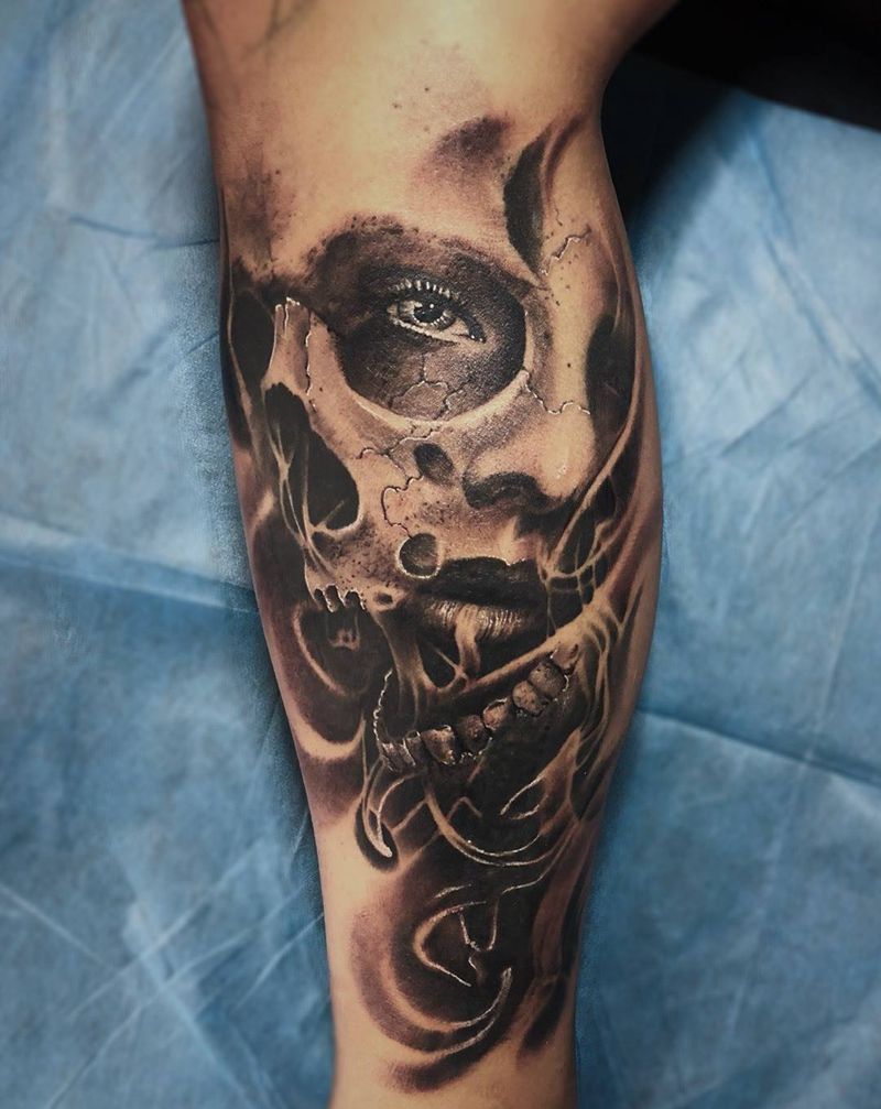 遮盖作品纹身图片_暗黑纹身图案