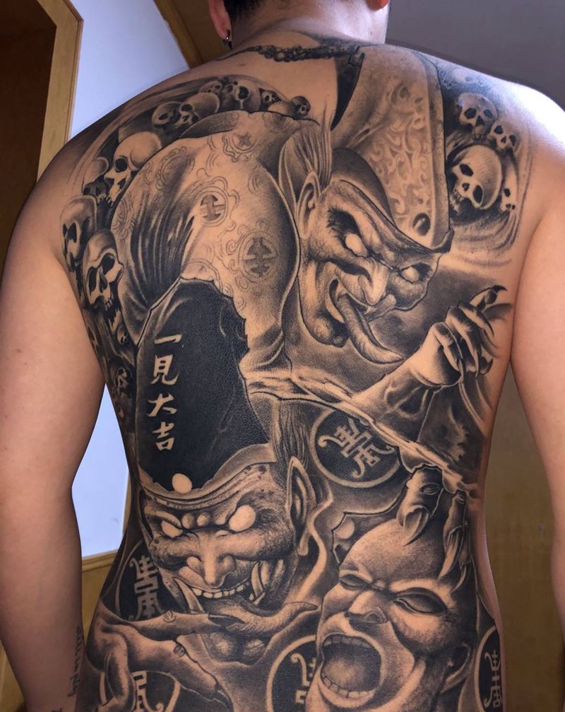 黑白无常纹身图片