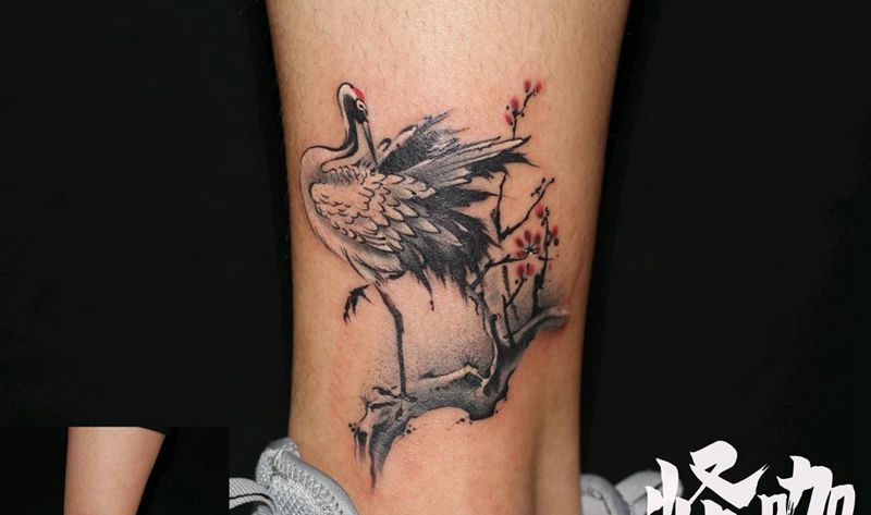 鹤纹身图片