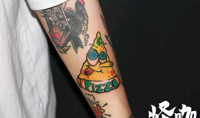 披萨纹身图片