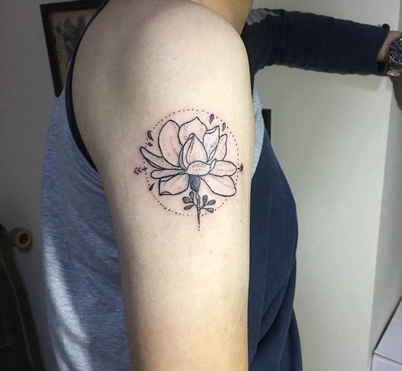荷花纹身图片