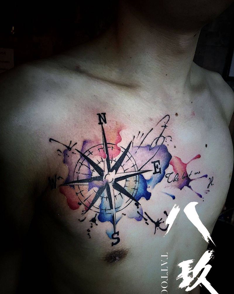 指南针纹身图片