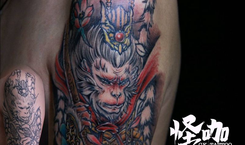 旧纹身翻新-大圣纹身图片_手臂新传统纹身图案