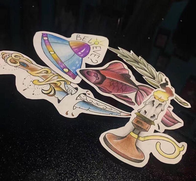 小手稿纹身图片