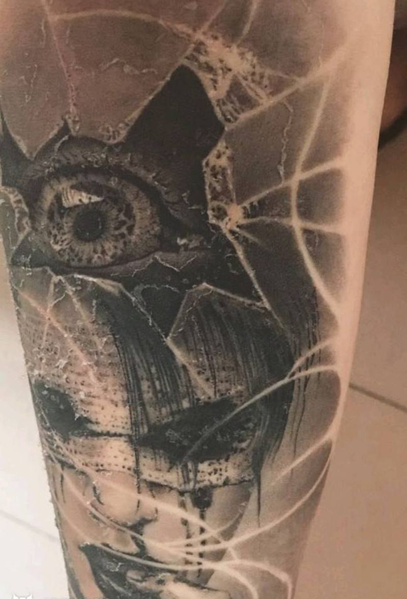 顾客返图   一个正常的结痂掉纹身图片_手臂人物暗黑成品纹身图案