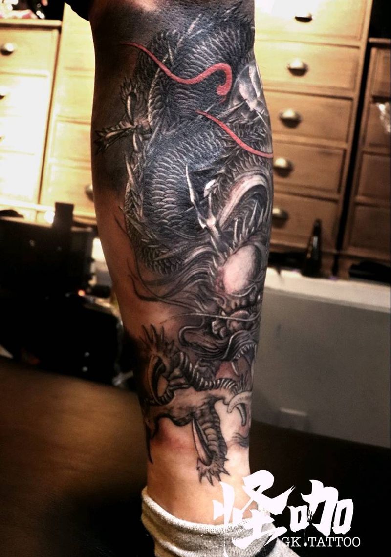 传统龙纹身图片