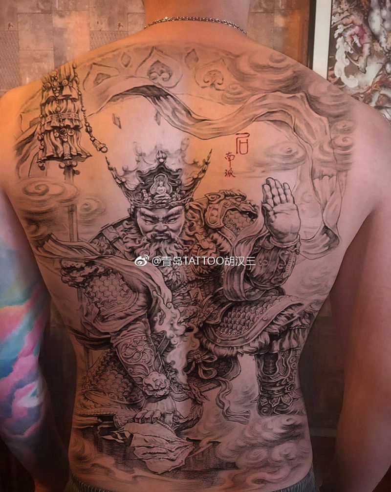 满背效果图纹身图片
