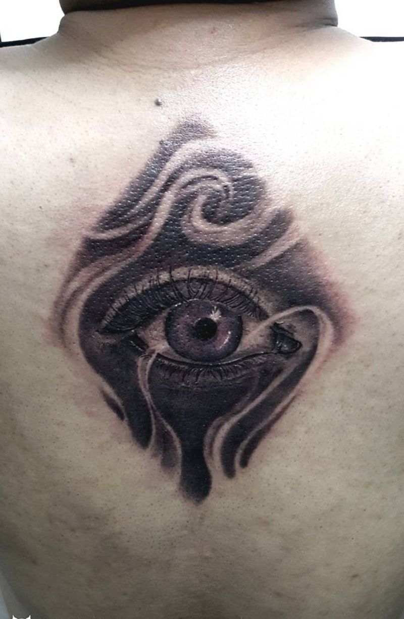 写实眼纹身图片