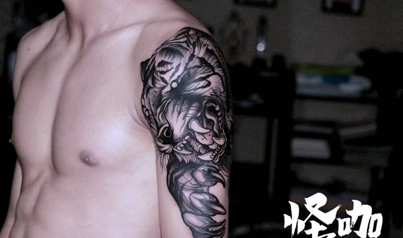 虎纹身图片_手臂纹身图案